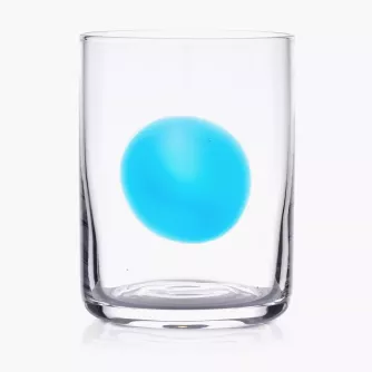 Szklanka do napojów DUKA KROG 410 ml transparentna niebieska szklana