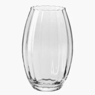 Wazon dekoracyjny owalny ryflowany KROSNO 23.5 cm transparentny