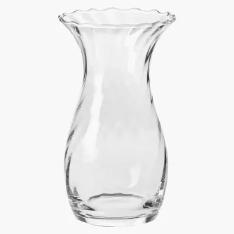 Wazon dekoracyjny na kwiaty skręcony KROSNO 25 cm ryflowany transparentny