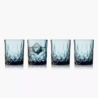 Szklanki do whisky LYNGBY SORRENTO 4 szt. 320 ml niebieskie
