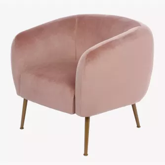 Fotel MILOO HOME WELLIS 74x71x69 cm różowy welurowy