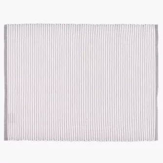 Podkładka prostokątna paski DUKA RIB 48x36 cm biała beżowa bawełna