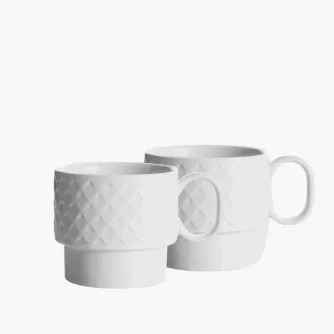 Zestaw 2 kubków 500ml SAGAFORM COFFE & MORE biały