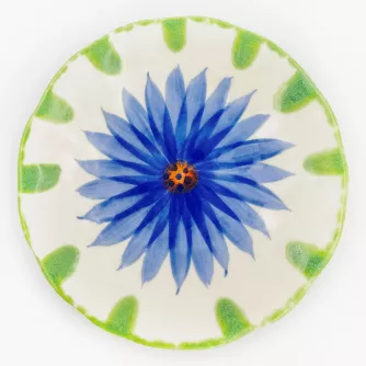 Talerz śniadaniowy kwiat SALT&PEPPER FLEUR 20 cm niebieski kamionkowy