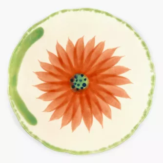 Talerz obiadowy kwiat SALT&PEPPER FLEUR 27.5 cm pomarańczowy kamionkowy