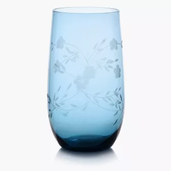 Szklanka do napojów DUKA SOLROS 400 ml transparentny niebieski szklany