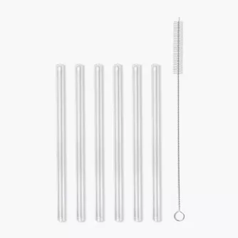 Słomki ze szczoteczką VIALLI DESIGN 15 cm 6 szt. szklane