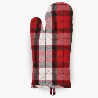 Rękawica kuchenna w kratkę DUKA GLEN 36x18 cm czerwona biała