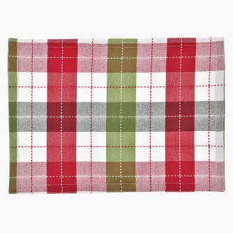 Podkładka na stół w kratę DUKA GLEN 50x34.5 cm zielona bawełniana